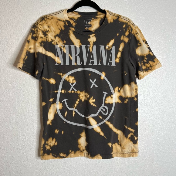 GAP Tops - DIY Bleach Dyed Gap Nirvana Graphic Tee